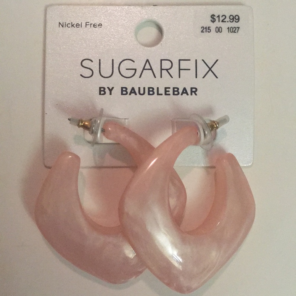 Sugarfix by Baublebar Pink Trapezoid Hoop Earrings